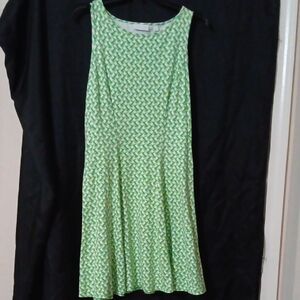 New York & Company Green Asymmetrical Dress